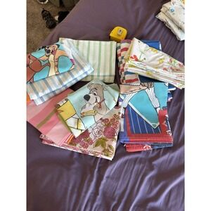 Vintage Pillow Cases LOT Of 14 Cutter Material Quilt Pattern Fabric